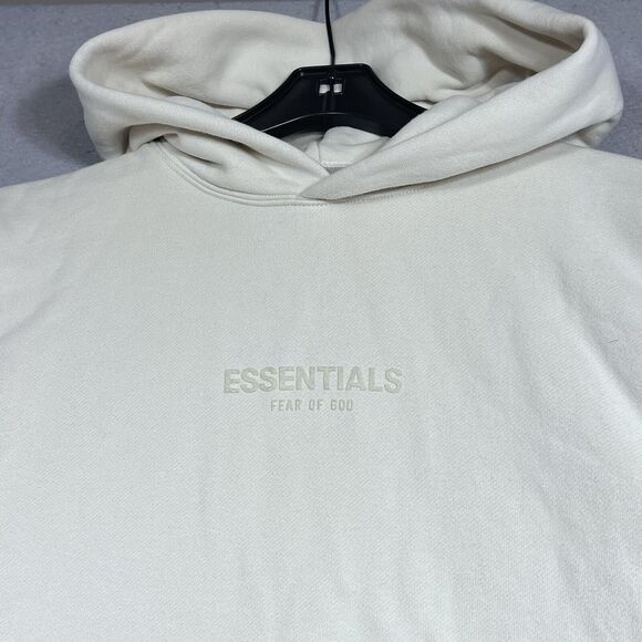 Fear Of God Essentials Sweatshirt Hoodie Mens Size Small Off White Pullover - Picture 2 of 14